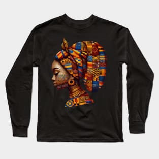 Traditional Kente African Black Culture Pride Long Sleeve T-Shirt